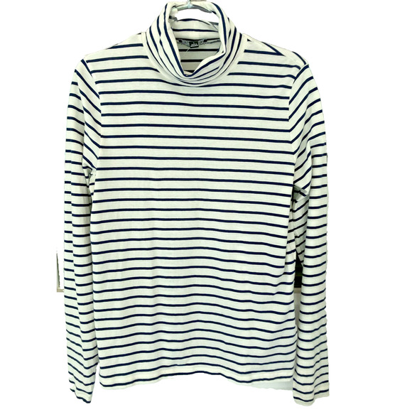 J. Crew Tops - J Crew women’s Classic Tissue Striped Turtleneck style BK336 size Large